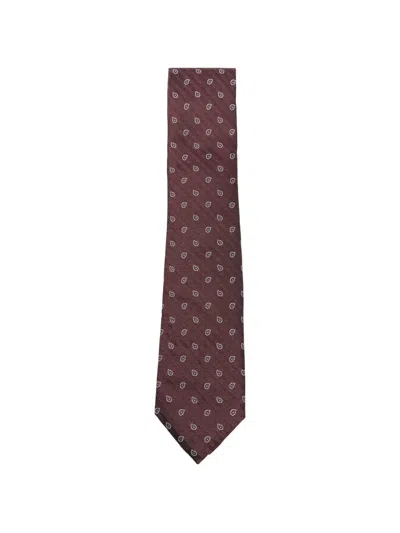 Zegna Patterned Tie In Brown