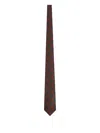 Zegna Patterned Wool Tie In Brown