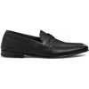 Zegna Black Natural Grain Leather Mocassin Loafer In Black Solid