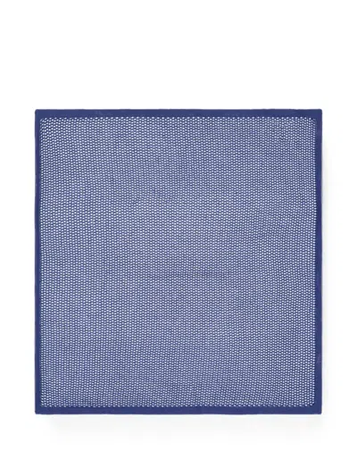 Zegna Perforated-knit Pocket Square In Blue
