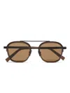 Zegna Pilot-frame Sunglasses In Brown