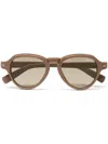 Zegna Pilot-frame Sunglasses In Brown