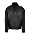 Zegna Pilot Leather Jacket In Black