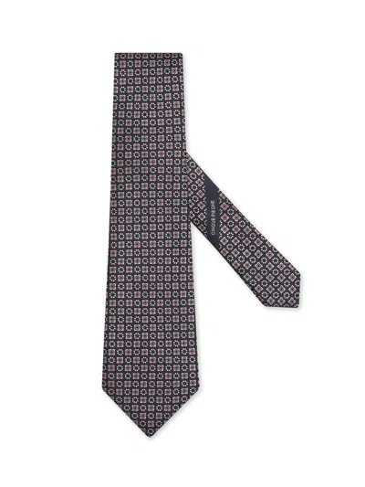 Zegna Pink Cinque Pieghe Silk Tie