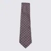 Zegna Geometric Pattern Ties Standard Width Design In Brown