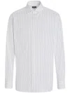 Zegna Centoventimila Striped Cotton Shirt In White