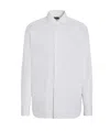 Zegna Light Blue Centoventimila Cotton And Linen Shirt In White
