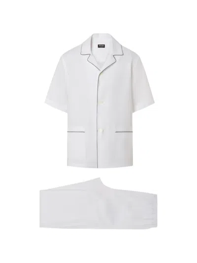 Zegna Piped Oasi Lino Pyjamas In White