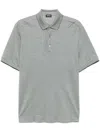 Zegna Piqué Polo Shirt In Grey