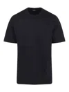 Zegna Navy Blue Piquet Cotton T-shirt In Blue