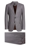 Zegna Plaid Centoventimila Wool Suit In Gray