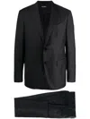 Zegna Plaid-check Single-breasted Suit In Blue