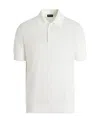 Zegna Cotton Polo Shirt With Intarsia Knitted Stripe In Gray