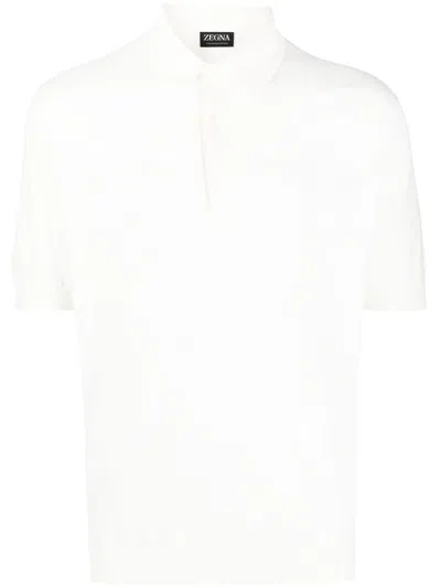 Zegna Plain Short-sleeved Polo Shirt In White