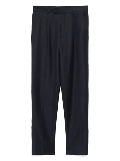 Zegna Pleat-detail Trousers In Blue