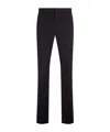 Zegna Wool Trousers With Belt Loops And Button Detail In Black