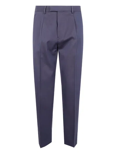 ZEGNA PLEATED COTTON TROUSERS