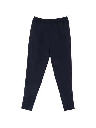 Zegna Pleated Elasticated-waist Trousers In Blue