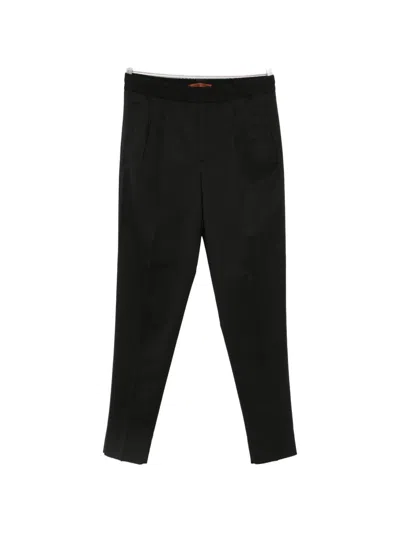 Zegna Pleated Elasticated-waistband Trousers In Black