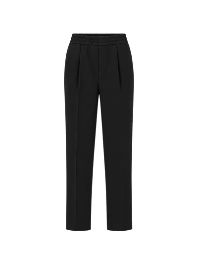 Zegna Pleated Elasticated-waistband Trousers In Black