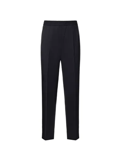 Zegna Pleated Elasticated-waistband Trousers In Blue