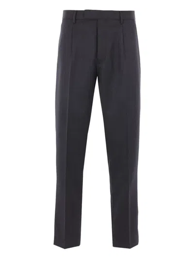 Zegna Pleated-front Tailored Trousers In Gray