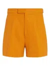 Zegna 232 Road Brand Mark Mid Length Swim Trunks In Orange