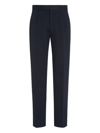 Zegna Pleated Tailored Trousers In Black