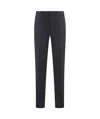 Zegna Men's Wool Tailored Trousers In Black