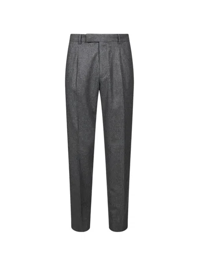 Zegna Pleated Trousers In Black