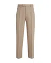Zegna Tailored Chino Trousers Pleats In Neutral