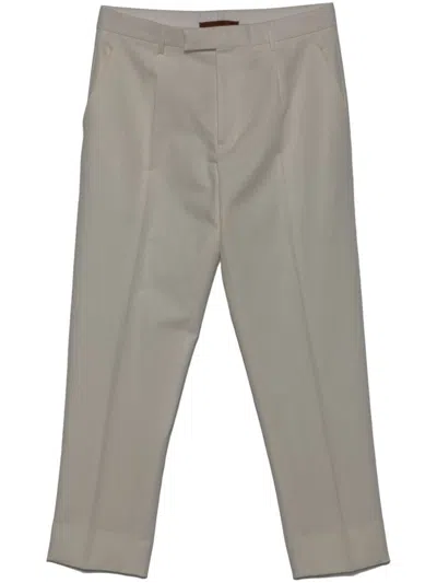 Zegna Pleated Trousers In White