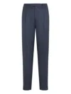 Zegna Belt-loop Casual Pants In Blue