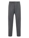 Zegna Pleated Wool Trousers In Gray