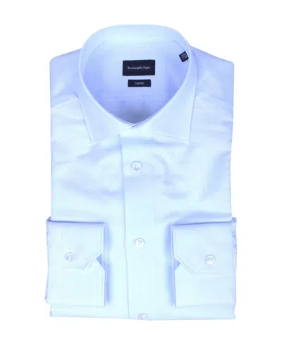 Zegna Pocket Long-sleeved Shirt In Blue