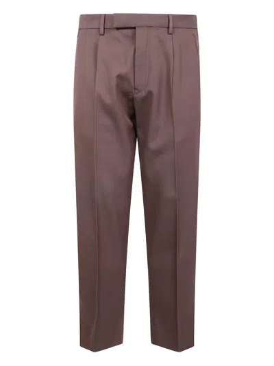 Zegna Cotton Wool Trousers Pockets In Brown