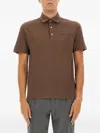 Zegna Cotton Polo Shirt With Pocket In Brown