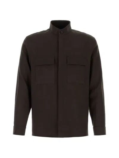 Zegna Pocket-detail Lightweight Jacket In Brown