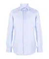 Zegna Pointed-collar Button-up Shirt In Blue