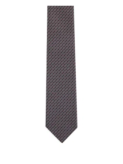 Zegna Pointed Silk Tie In Red