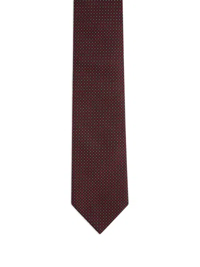 Zegna Pointed Silk Tie In Red