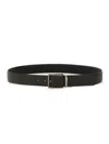 Zegna Leather Belt With Adjustable Length And Metal Buckle