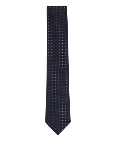 Zegna Polka-dotted Tie In Blue