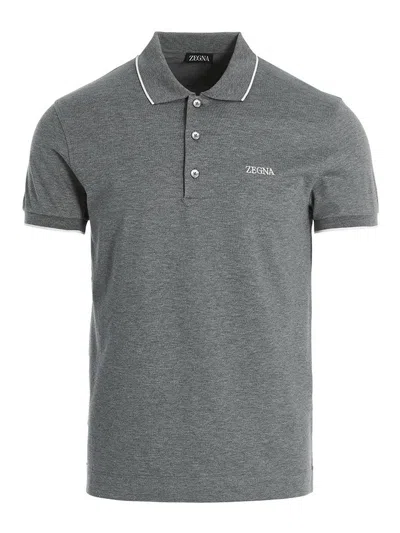 ZEGNA EMBROIDERED LOGO POLO SHIRT