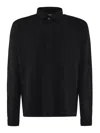 Zegna Long-sleeved Polo Shirt In Black