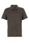 Zegna Oasi Lino Regular Fit Linen Polo Shirt In Dark Taupe