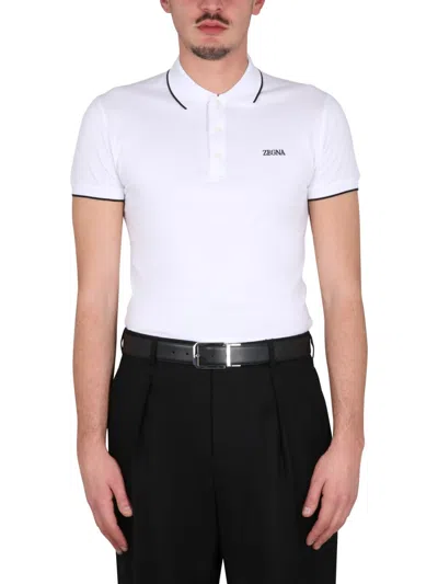 Zegna Polo Con Logo In White