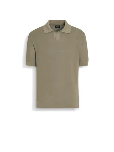 Zegna Olive Green Premium Cotton Polo Shirt