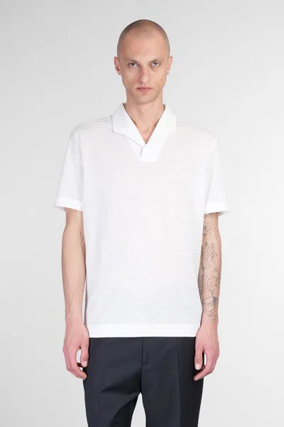 Zegna Polo In Beige Linen
