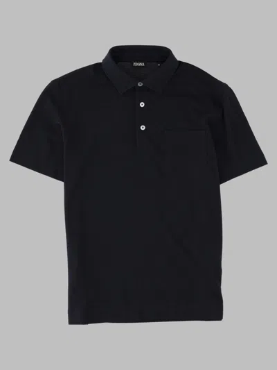 Zegna Polo In Cotone In Black
